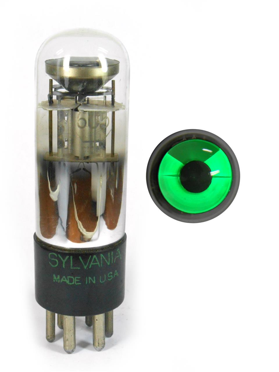 Válvulas Indicadoras de Sintonia Tipo Olho Mágico - Válvula 6U5/6G5 Sylvania